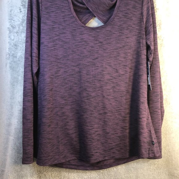 Marika Women's XL Work Out Open Back Twist Purple Long Sleeve Scoopneck Jersey - Picture 3 of 13